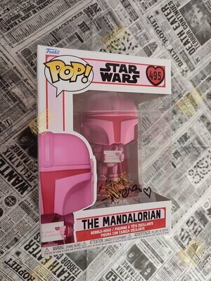 FUNKO POP Nº 495 THE MANDALORIAN STAR WARS EDICION ESPECIAL SAN VALENTIN FIRMADO POR XI´AN (NATALIA TENA)