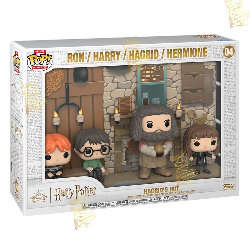 FIGURA CABAÑA HAGRID, HERMIONE, RON Y HARRY POTTER DE FUNKO POP