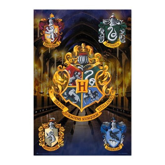 POSTER CASAS HOGWARTS HARRY POTTER