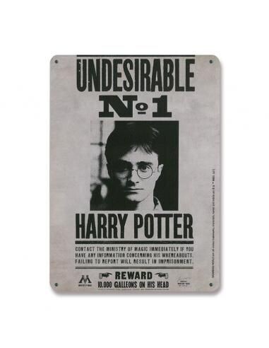 PLACA METALICA UNDESIRABLE Nº1 HARRY POTTER