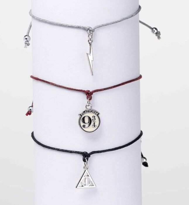 SET 3 PULSERAS RAYO PLATAFORMA 9 3/4 RELIQUIAS MUERTE HARRY POTTER CARAT SHOP