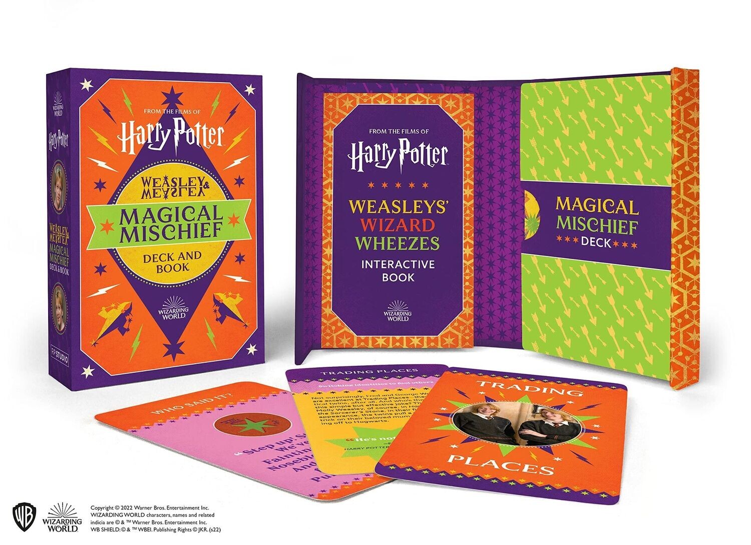 WEASLEY & WEASLEY MAGICAL MISCHIEF DECK AND BOOK HARRY POTTER