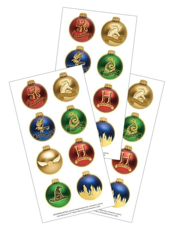 SET PEGATINAS BOLAS NAVIDAD HOGWARTS HARRY POTTER