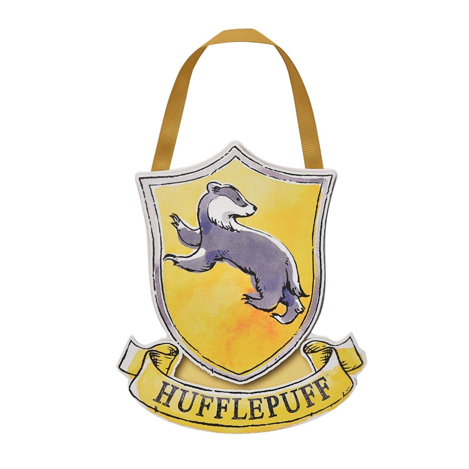 ADORNO PLACA MADERA HUFFLEPUFF HARRY POTTER