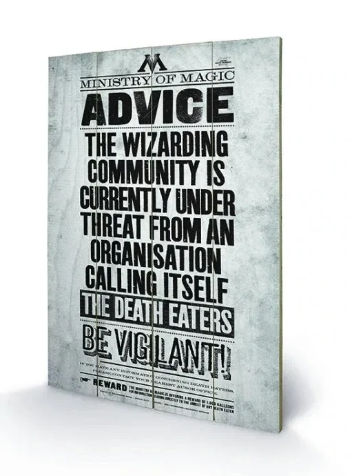 PLACA MADERA BE VIGILANT HARRY POTTER