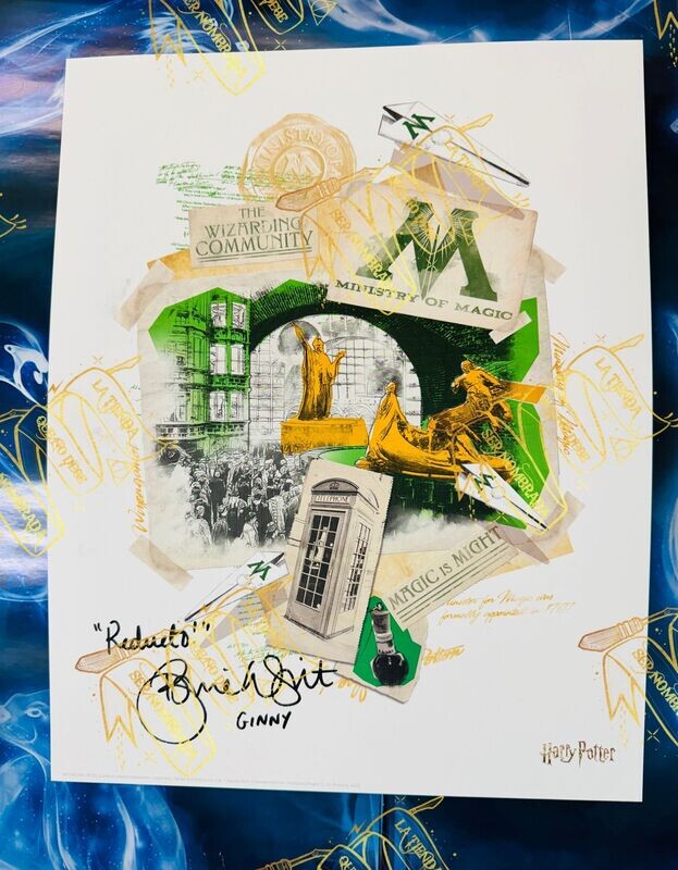 LITOGRAFIA MINISTERIO DE MAGIA FIRMADA POR GINNY WEASLEY (BONNIE WRIGHT)