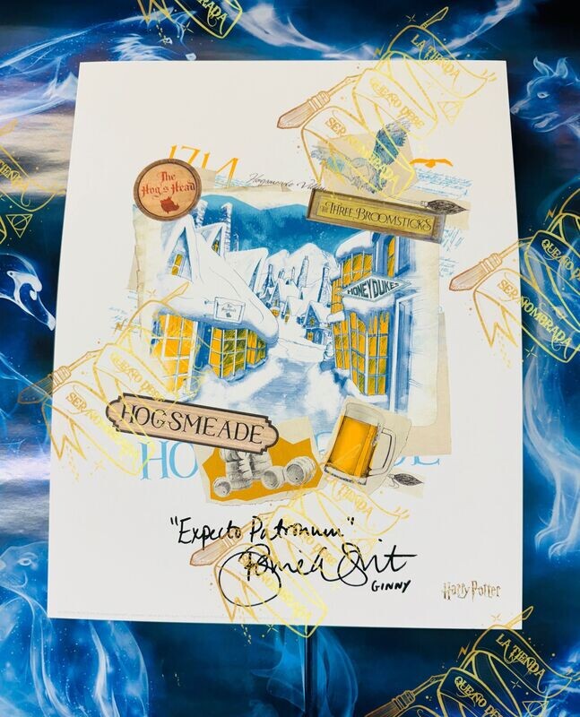 LITOGRAFIA HOGSMEADE FIRMADA POR GINNY WEASLEY (BONNIE WRIGHT)