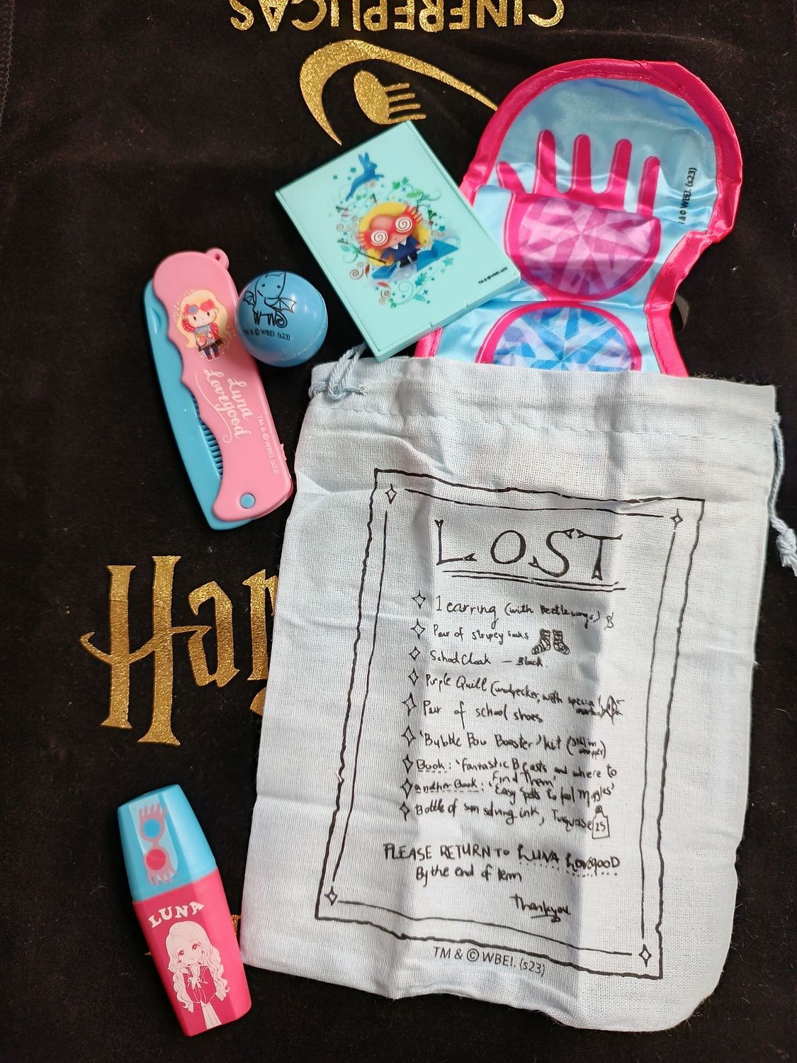 LOTE EXCLUSIVO PERTENENCIAS LUNA LOVEGOOD HARRY POTTER