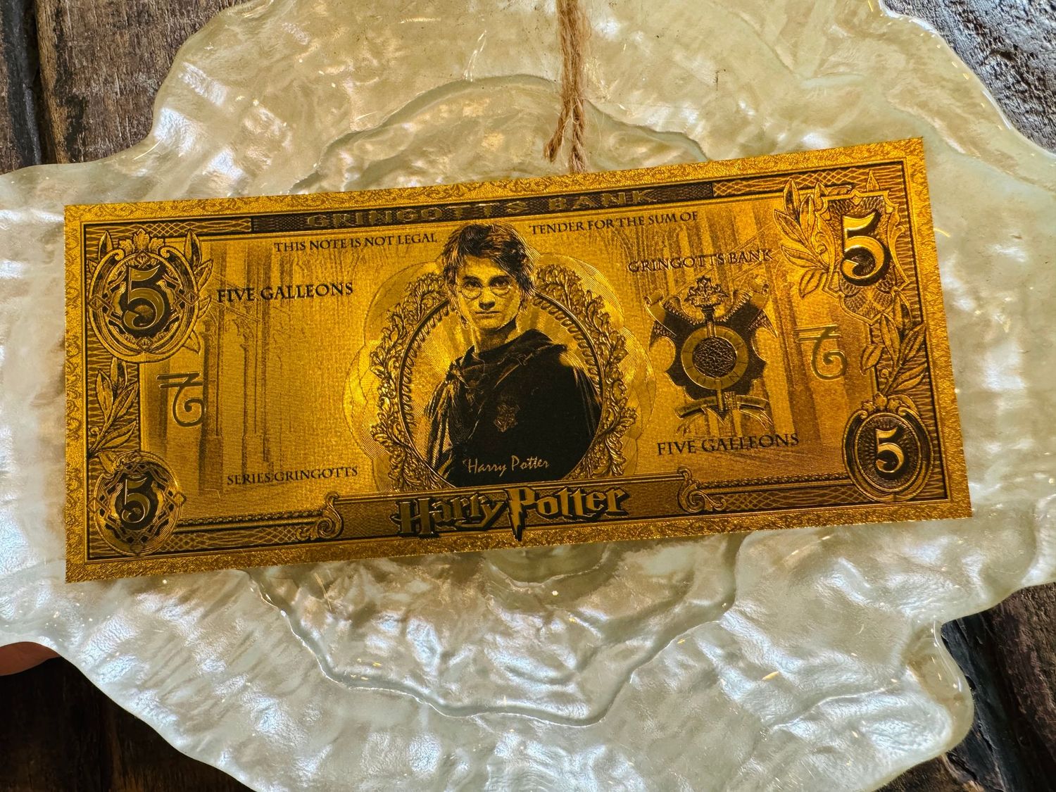 REPLICA BILLETE 5 GALLEONES HARRY POTTER