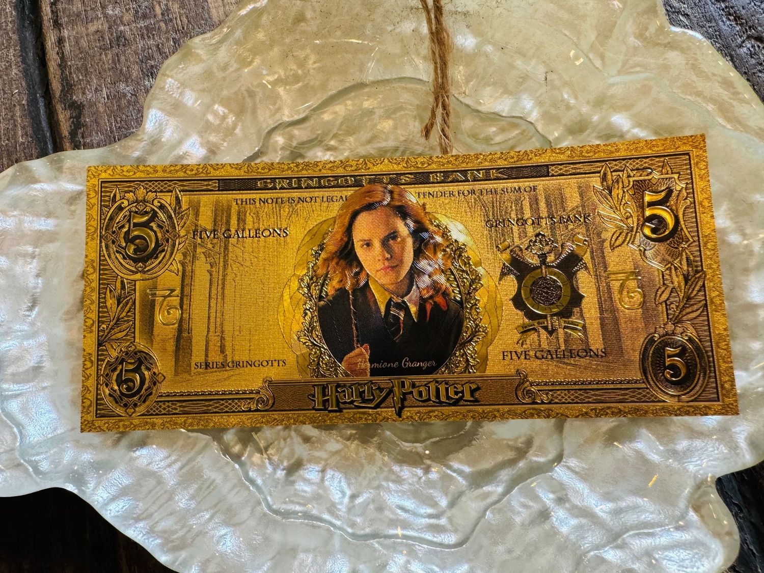 REPLICA BILLETE 5 GALLEONES HERMIONE GRANGER HARRY POTTER