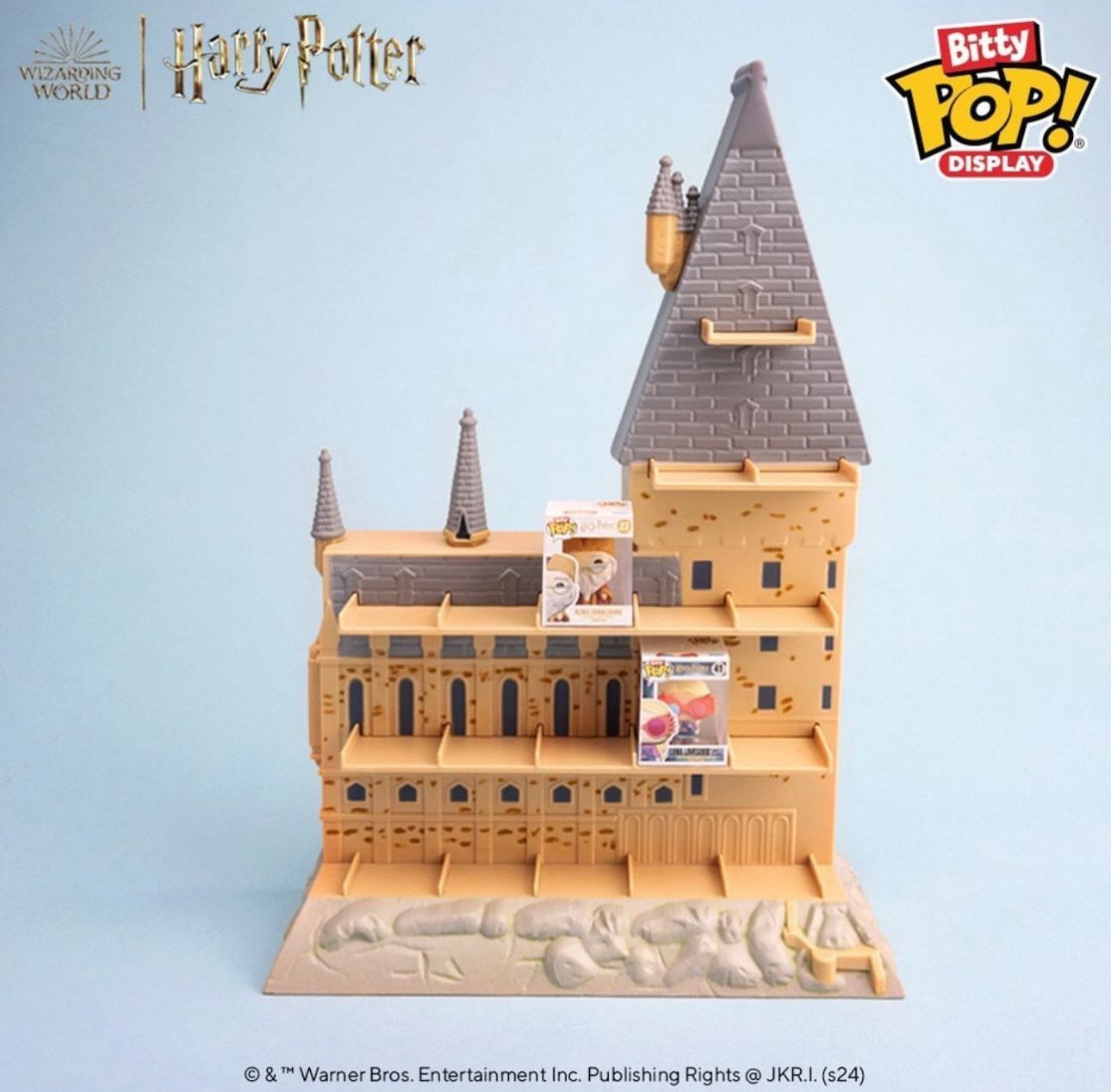 CASTILLO HOGWARTS ESTANTERIA DISPLAY & 2 EXCLUSIVOS BITTY POP