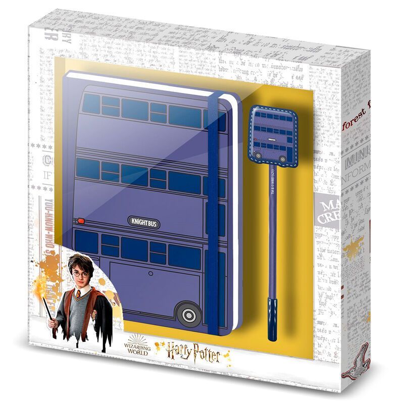 SET NOTEBOOK & BOLIGRAFO KNIGHT BUS HARRY POTTER