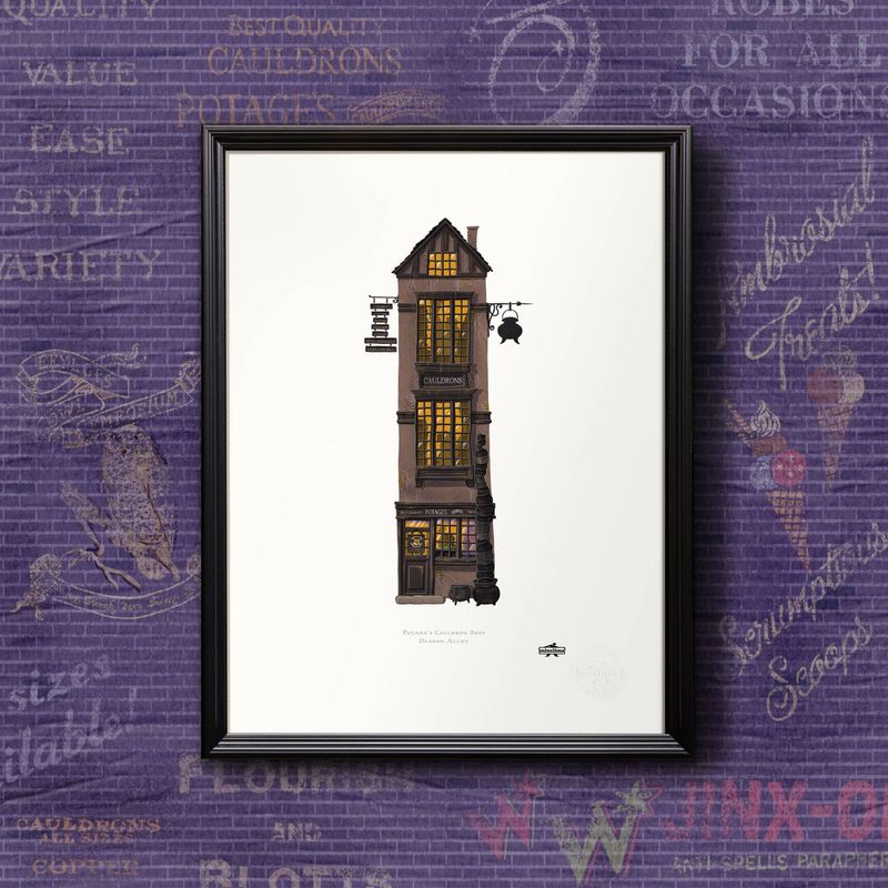 LITOGRAFIA POTAGE´S CAULDRON SHOP MINALIMA HARRY POTTER