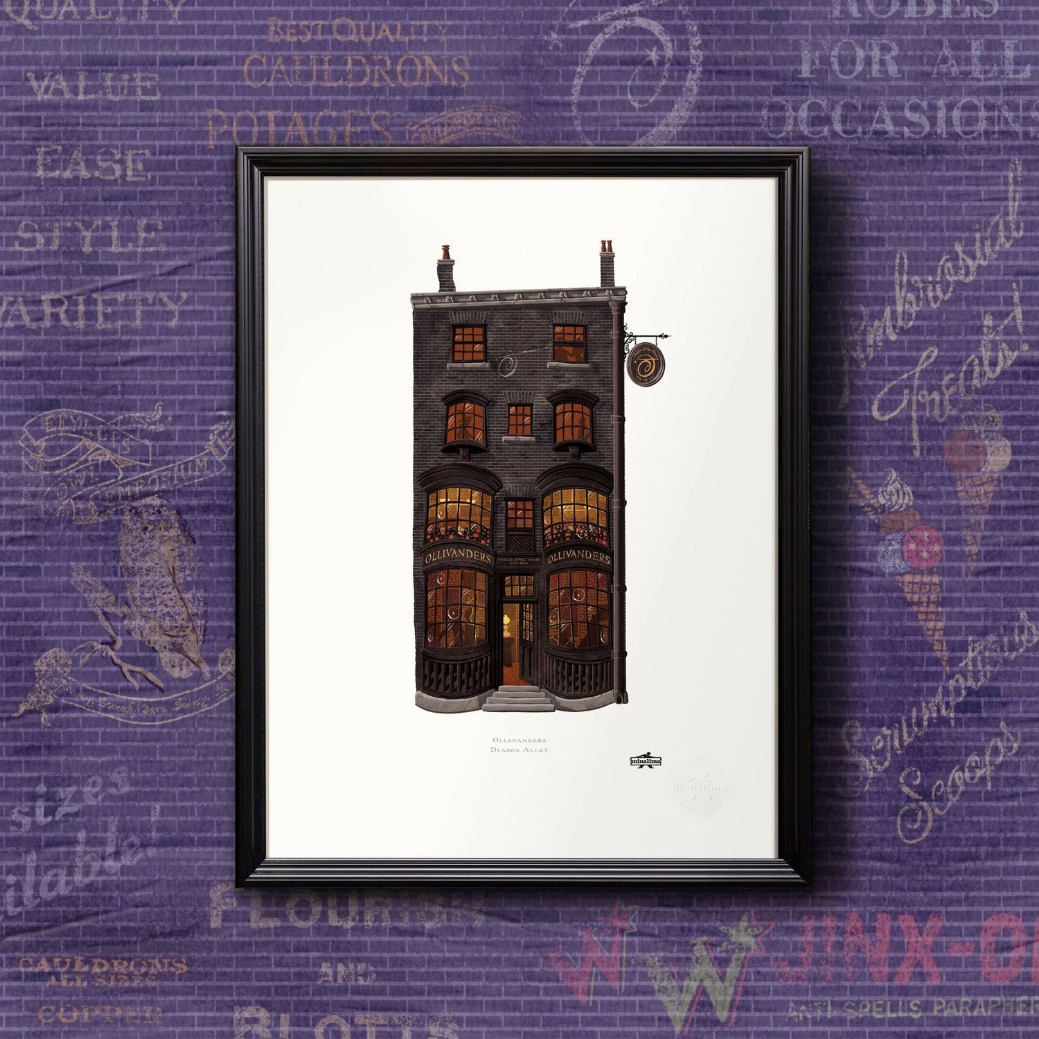 LITOGRAFIA OLLIVANDERS MINALIMA HARRY POTTER