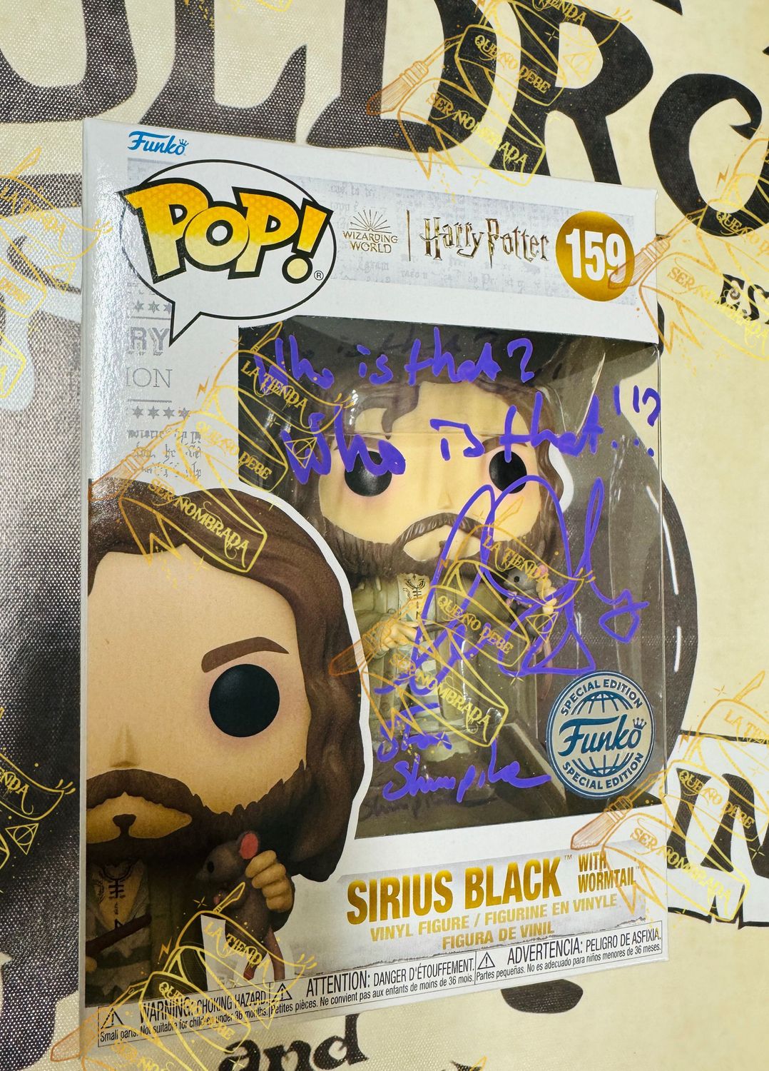 FUNKO POP Nº159 SIRIUS BLACK CON SCRABBERS SPECIAL EDITION FIRMADO POR STAN SHUNPIKE (LEE INGLEBY)