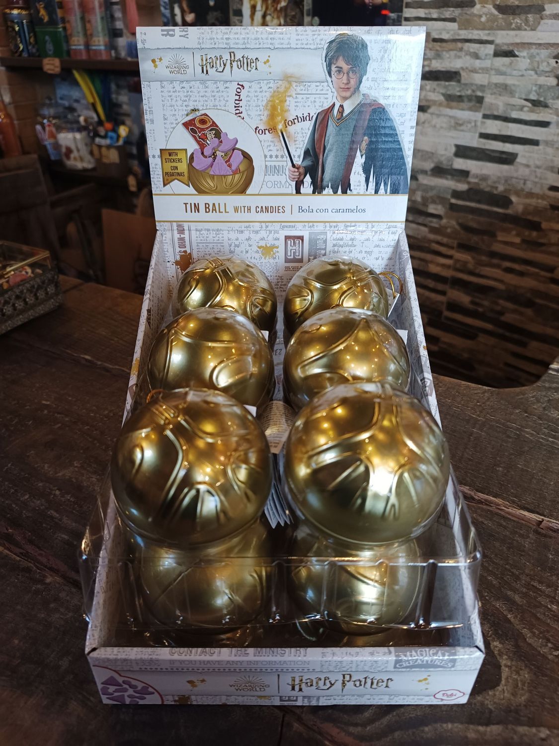 ADORNO BOLA SNITCH DORADA CARAMELOS UNIDAD HARRY POTTER