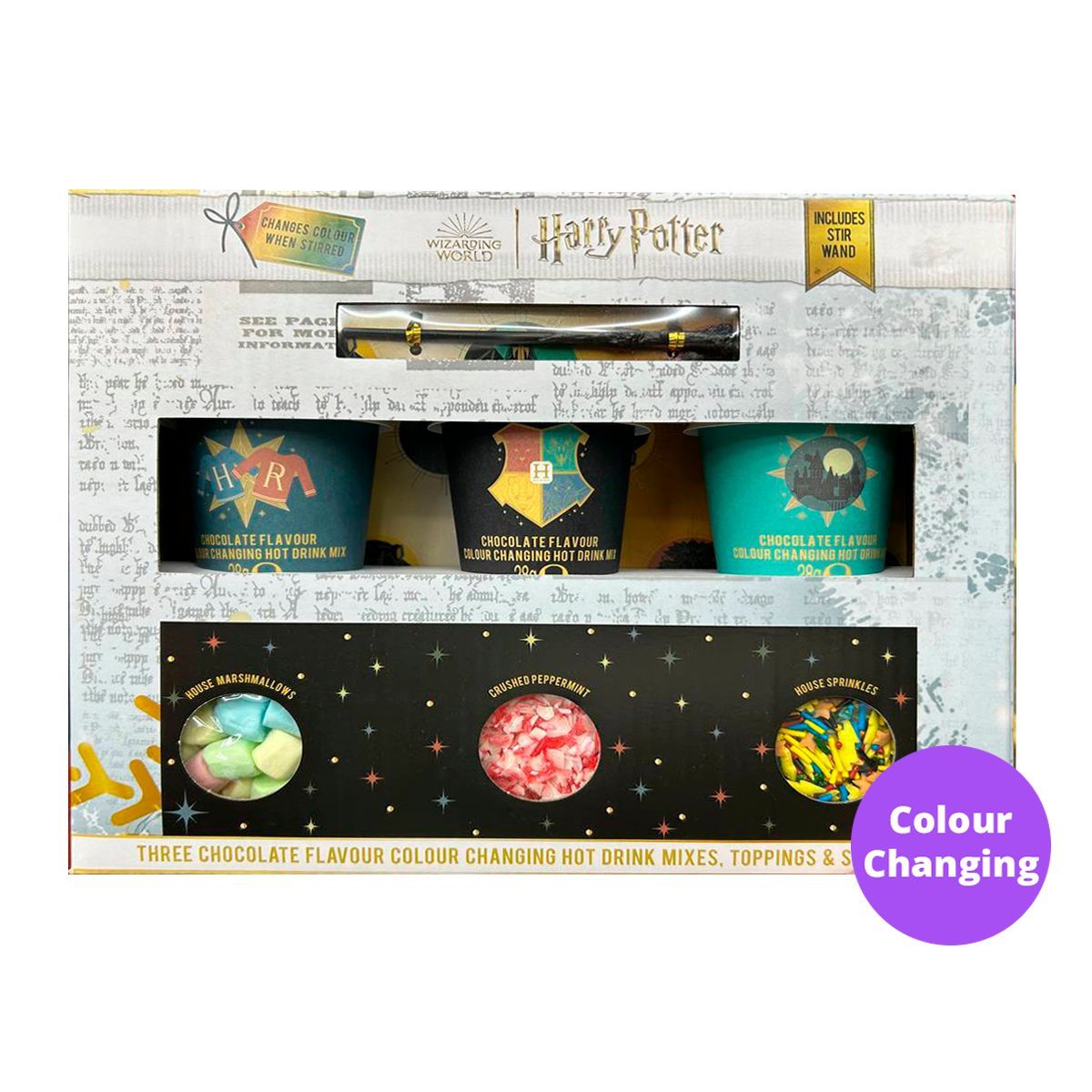 SET TRES CHOCOLATES MAGICOS CAMBIA COLOR HARRY POTTER