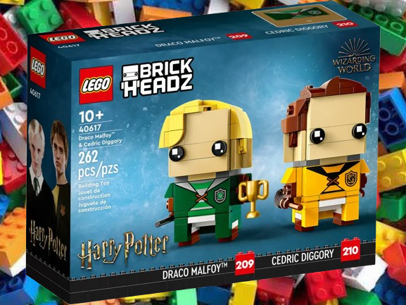 LEGO DRACO MALFOY & CEDRIC DIGGORY BRICK HEADZ HARRY POTTER