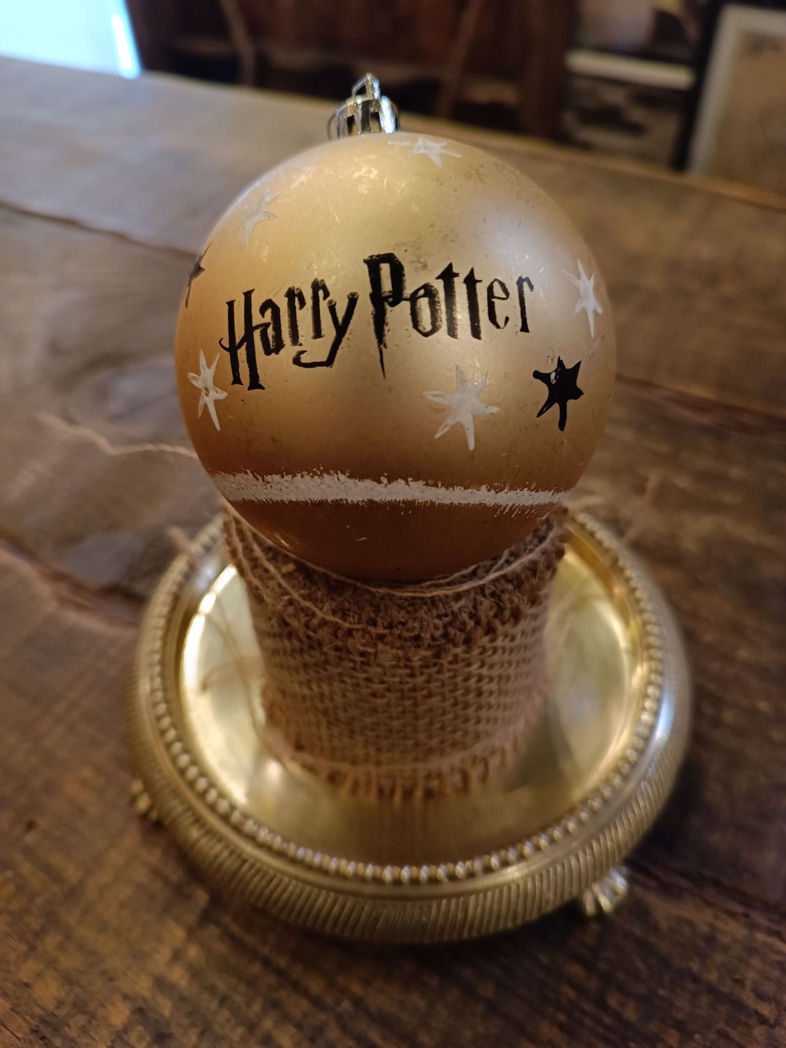 SET 6 BOLAS NAVIDAD DORADAS HARRY POTTER