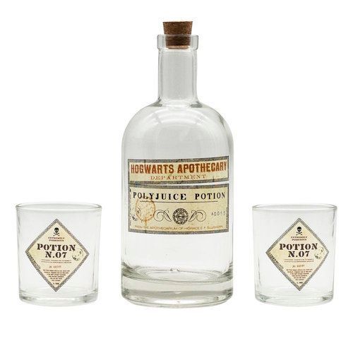 SET DE BOTELLA & VASOS POCION MULTIJUGOS HARRY POTTER