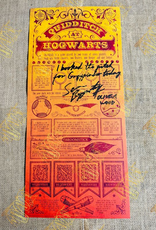 LITOGRAFIA QUIDDITCH LIMITADA FIRMADA POR OLIVER WOOD (SEAN BIGGERSTAFF)