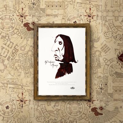 LITOGRAFIA PROFESOR SEVERUS SNAPE MINALIMA HARRY POTTER