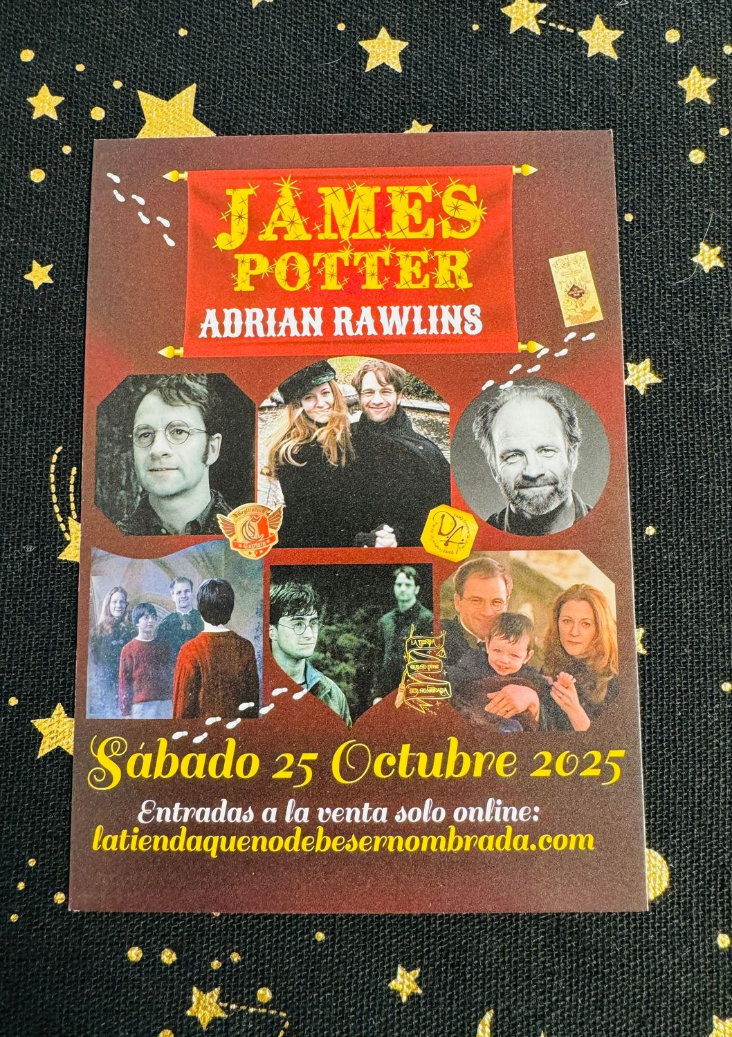 POSTAL EXCLUSIVA EVENTO JAMES POTTER (ADRIAN RAWLINS)