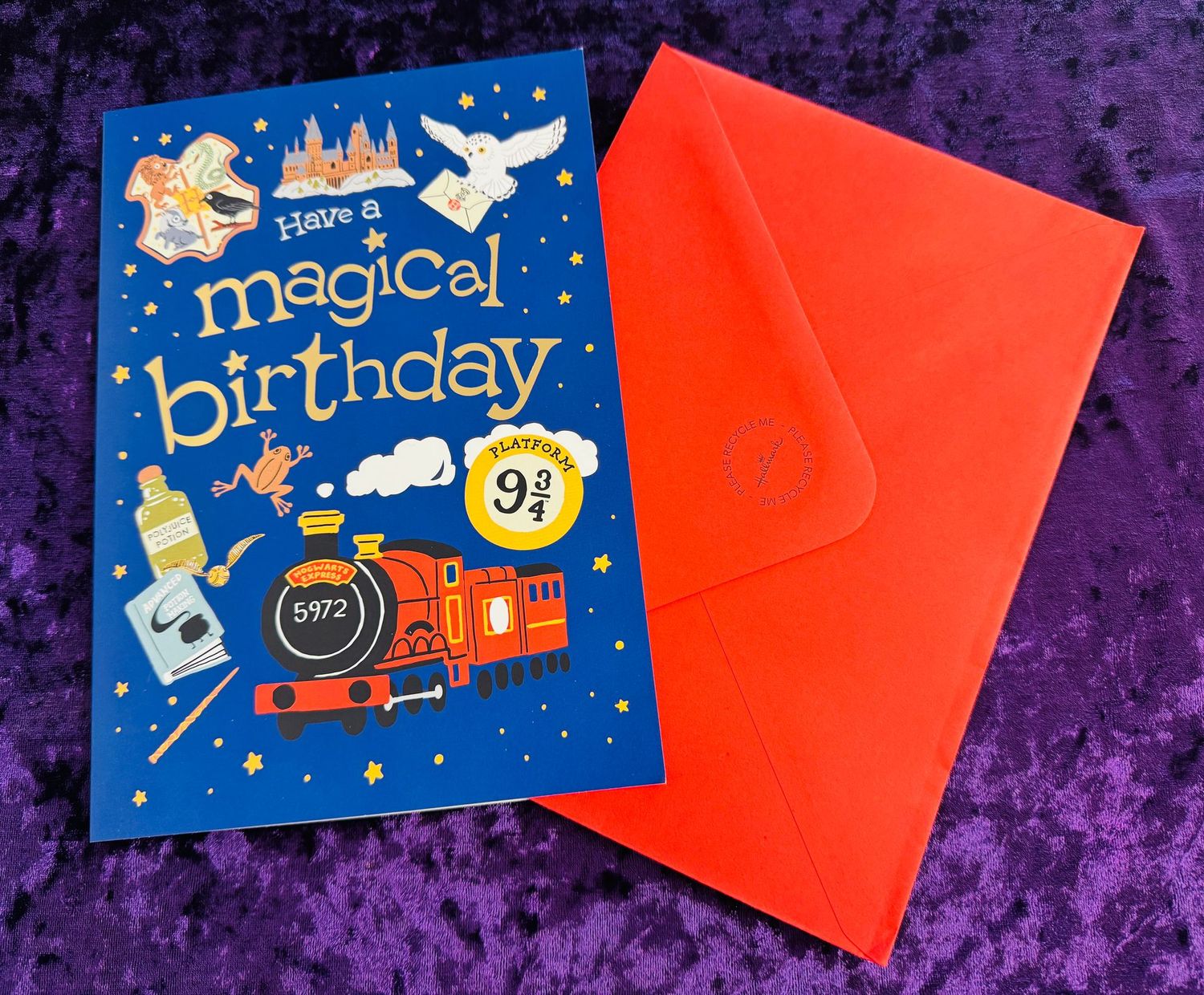 POSTAL CUMPLEAÑOS HOGWARTS EXPRESS HARRY POTTER