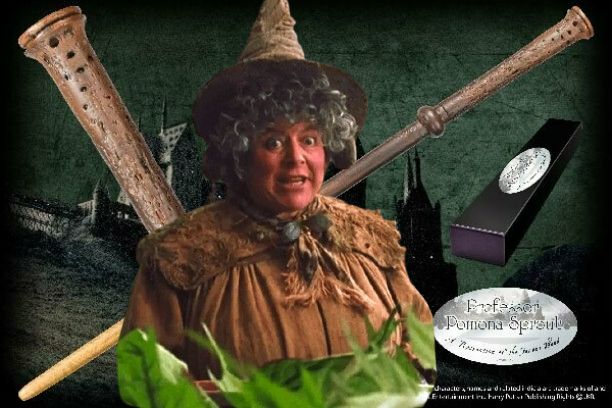 VARITA PROFESORA POMONA SPROUT C/PINZA HARRY POTTER NOBLE COLLECTION