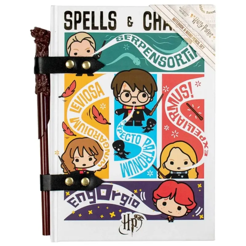 NOTEBOOK SPELLS AND CHARMS + LAPIZ VARITA HARRY POTTER