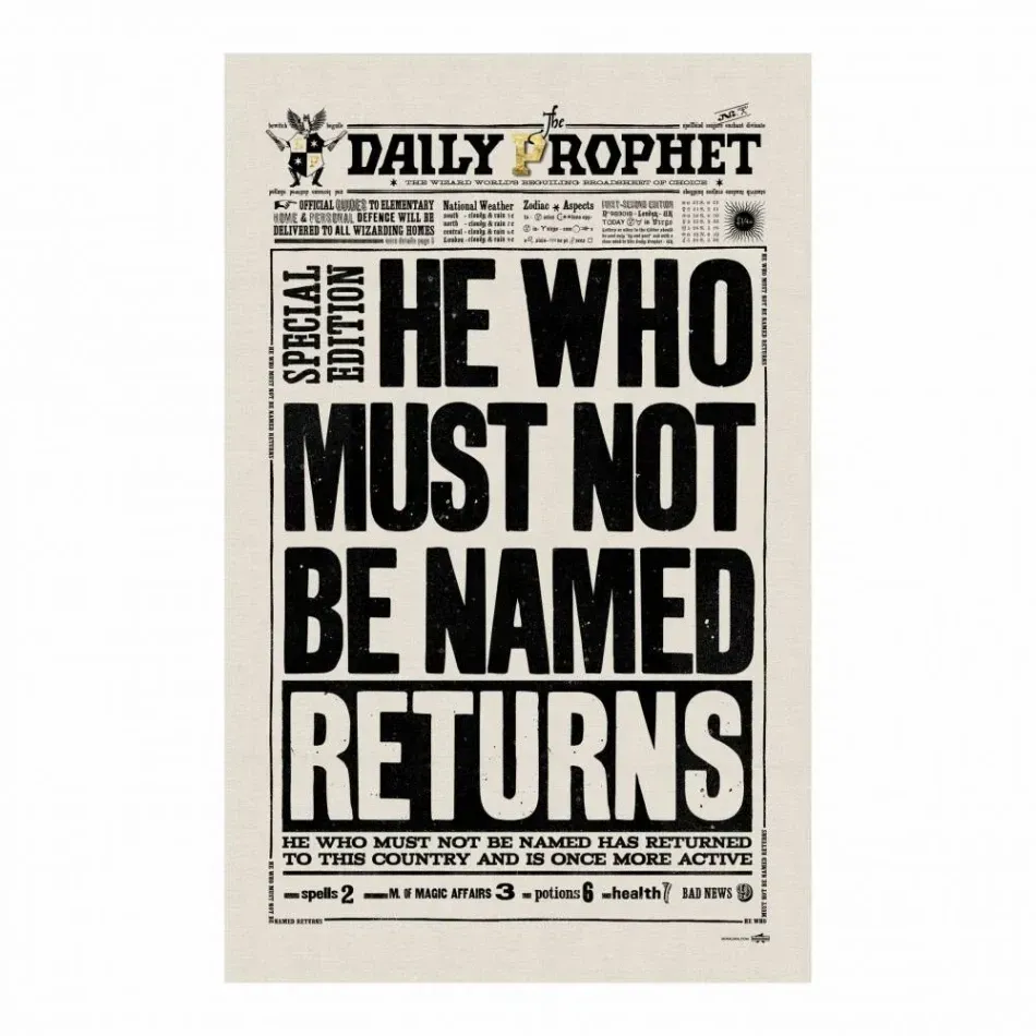 PAÑO COCINA HE WHO MUST NOT BE NAMED RETURNS MINALIMA HARRY POTTER