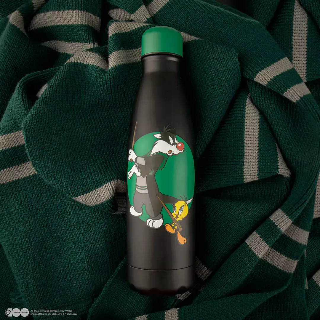 ​PREVENTA - BOTELLA ISOTERMICA SLYTHERIN LOONEY TUNES WARNER BROSS 100 ANIVERSARIO HARRY POTTER