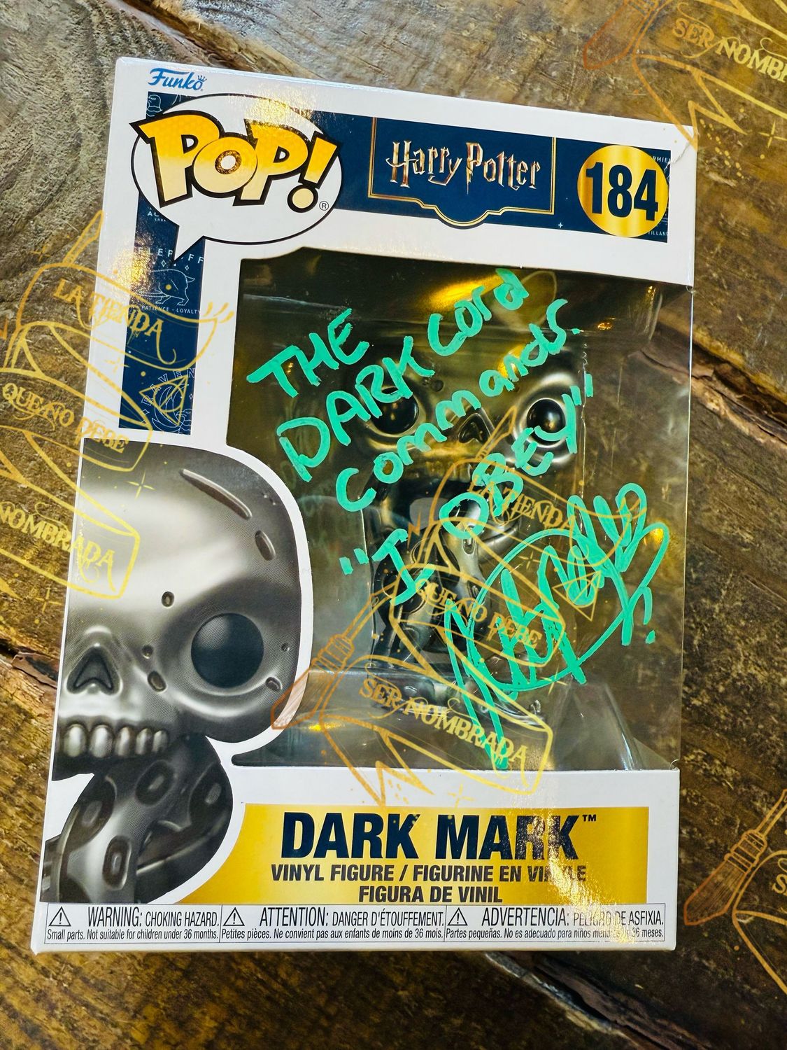 FUNKO POP 184 DARK MARK FIRMADO POR DEATH EATER (PETER PEDRERO)