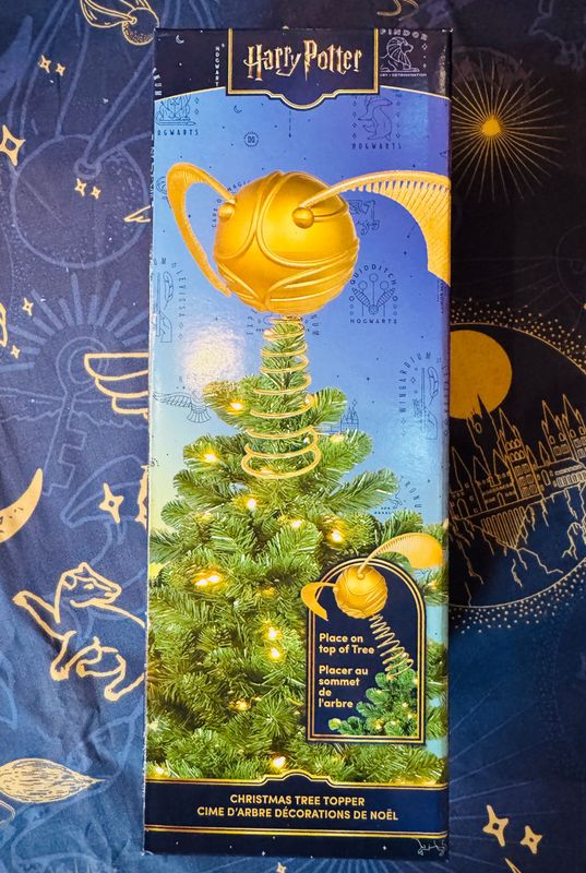 TOPPER  ARBOL SNITCH DORADA PURPURINA HARRY POTTER