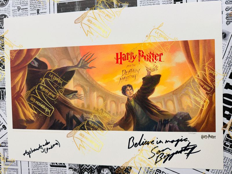 LITOGRAFIA RELIQUIAS DE LA MUERTE FIRMADA POR OLIVER WOOD (SEAN BIGGERSTAFF) & PADMA PATIL (AFSHAN AZAD) LITOGRAFIA RELIQUIAS DE LA MUERTE FIRMADA POR OLIVER WOOD (SEAN BIGGERSTAFF) & PADMA PATIL (AFSHAN AZAD)