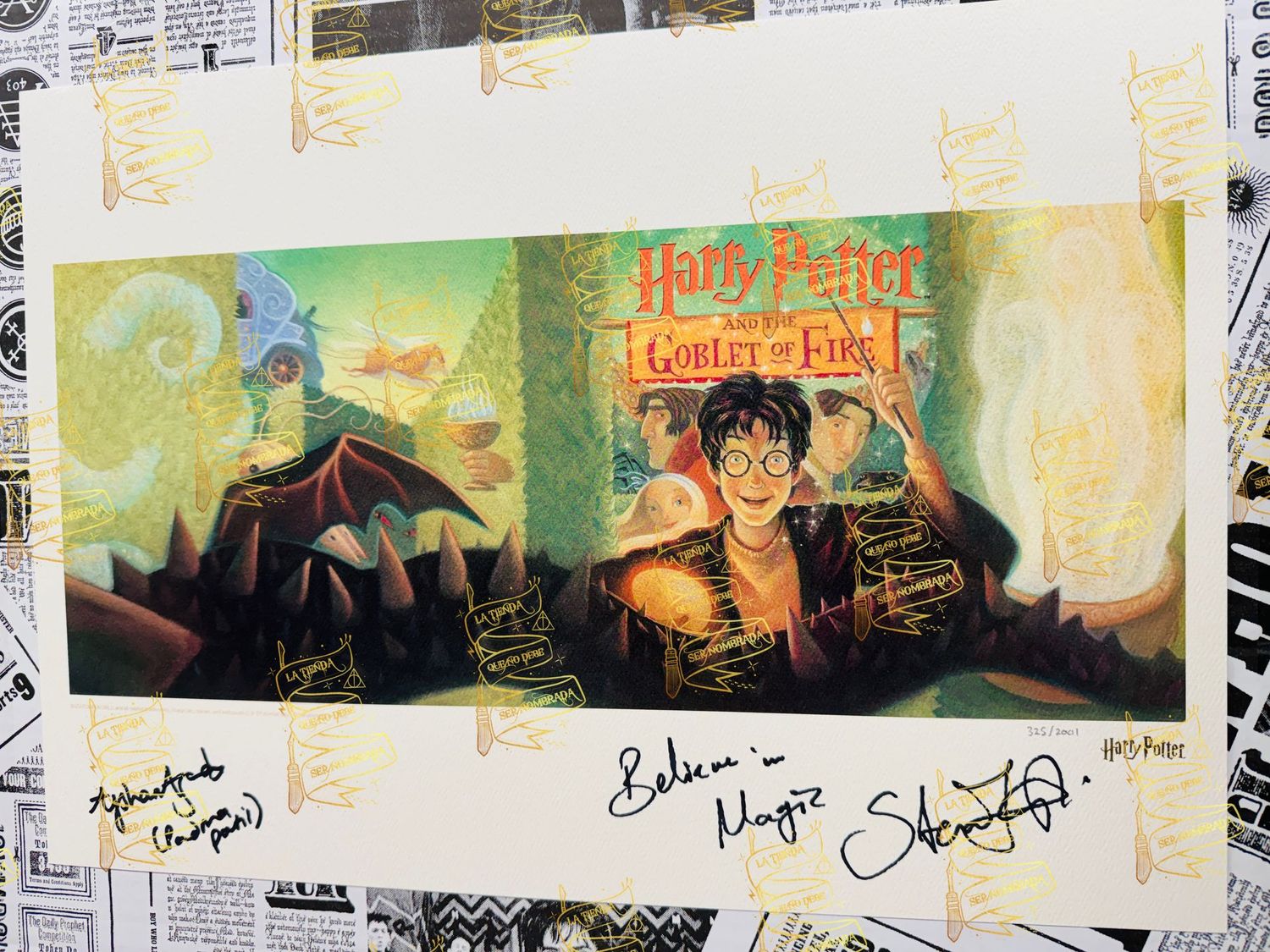 LITOGRAFIA HARRY POTTER Y EL CALIZ DE FUEGO FIRMADA POR VIKTOR KRUM (STAN YANEVSKI) & PADMA PATIL (AFSHAN AZAD) LITOGRAFIA HARRY POTTER Y EL CALIZ DE FUEGO FIRMADA POR VIKTOR KRUM (STAN YANEVSKI) & PADMA PATIL (AFSHAN AZAD)