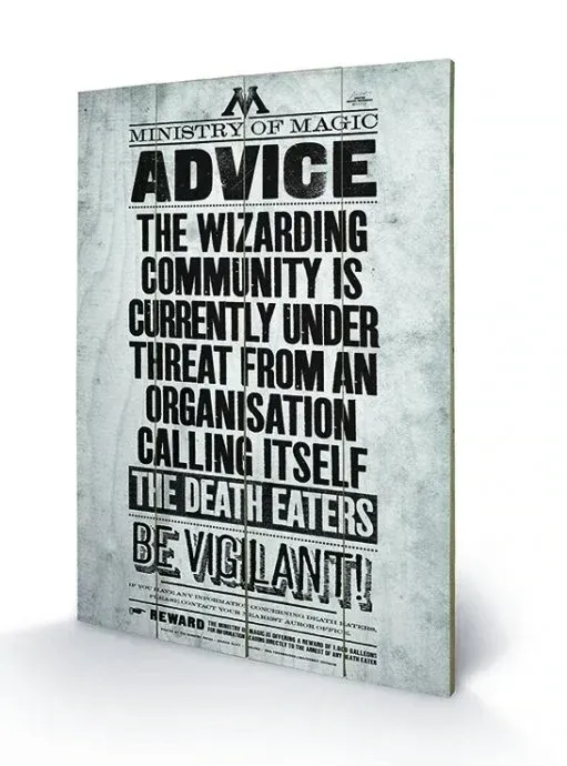 PLACA MADERA BE VIGILANT HARRY POTTER