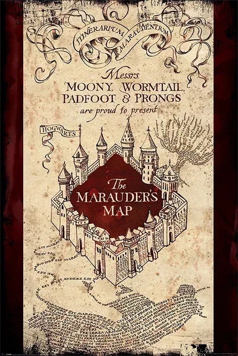 ​POSTER MAPA DEL MERODEADOR HARRY POTTER