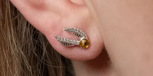 PENDIENTES SNITCH DORADA CRISTALES HARRY POTTER THE CARAT SHOP