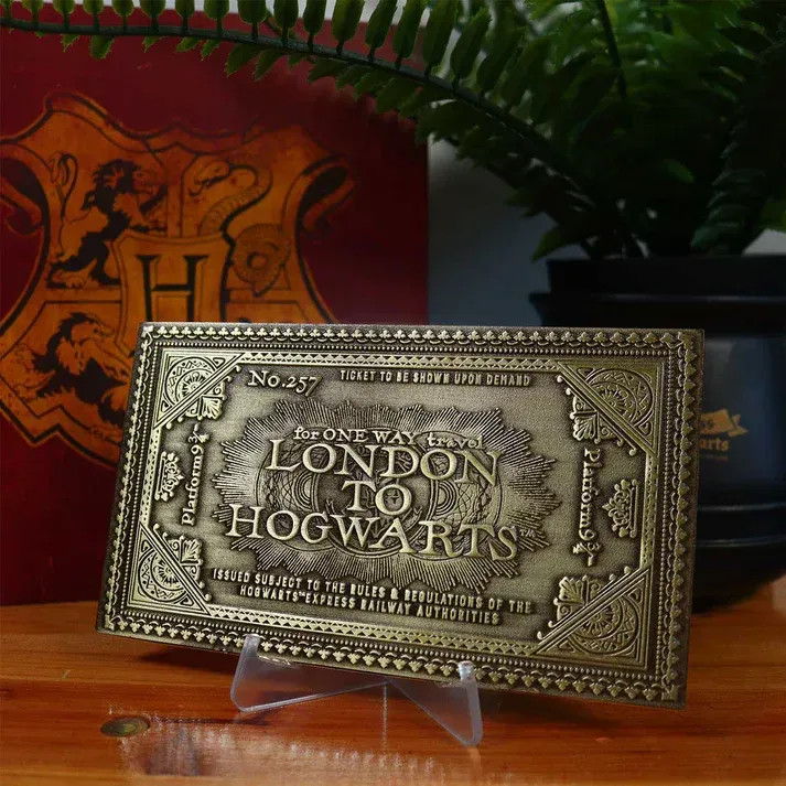 BILLETE METAL ANTIGUO TREN HOGWARTS EXPRESS EDICION LIMITADA HARRY POTTER