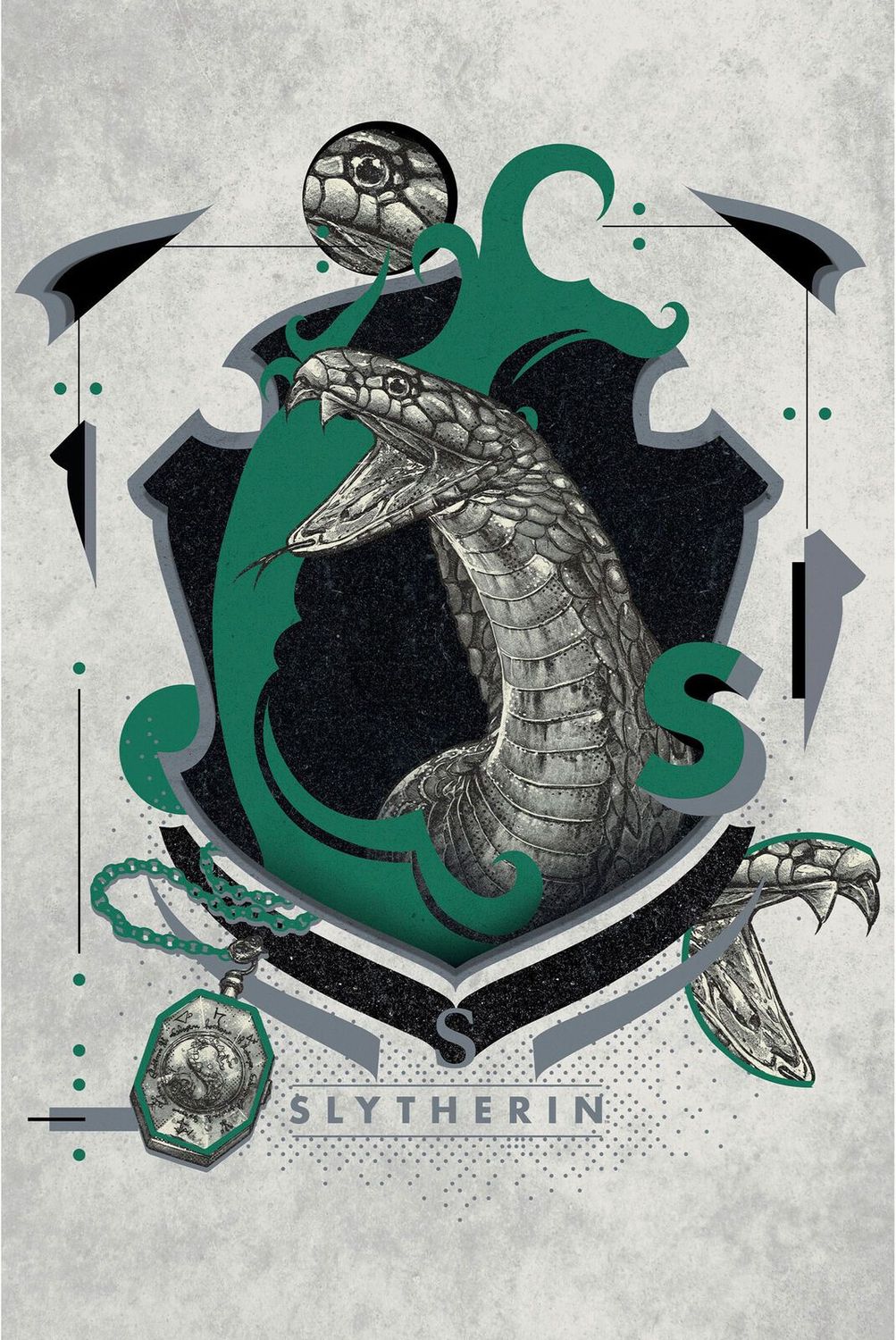 LITOGRAFIA  ART PRINT SLYTHERIN LIMITED EDITION HARRY POTTER