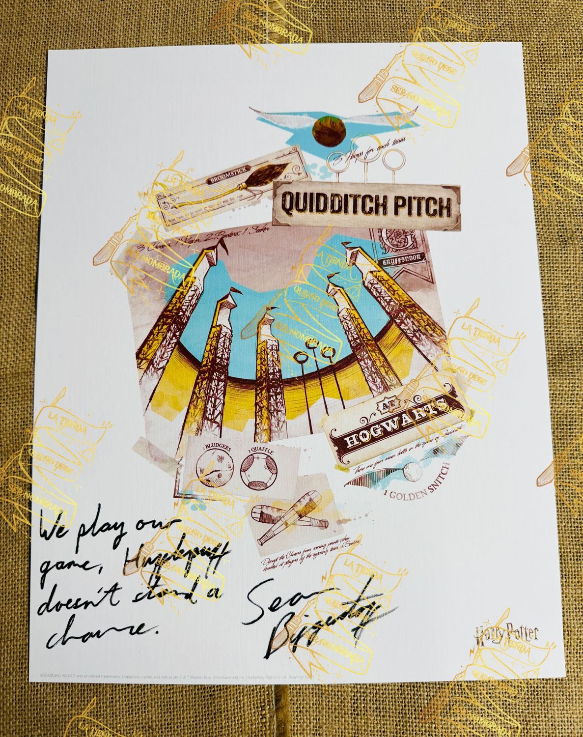 LITOGRAFIA QUIDDITCH FIRMADA POR OLIVER WOOD (SEAN BIGGERSTAFF)