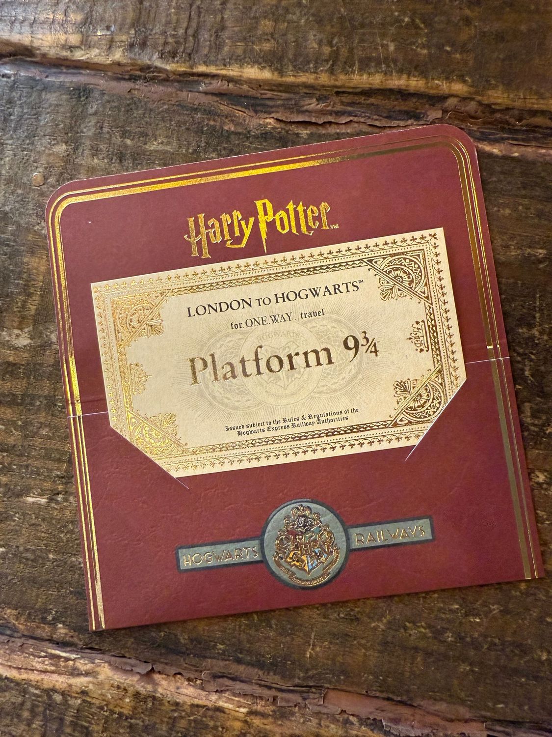 REPLICA BILLETE HOGWARTS EXPRESS COLLECCIONISTA HARRY POTTER