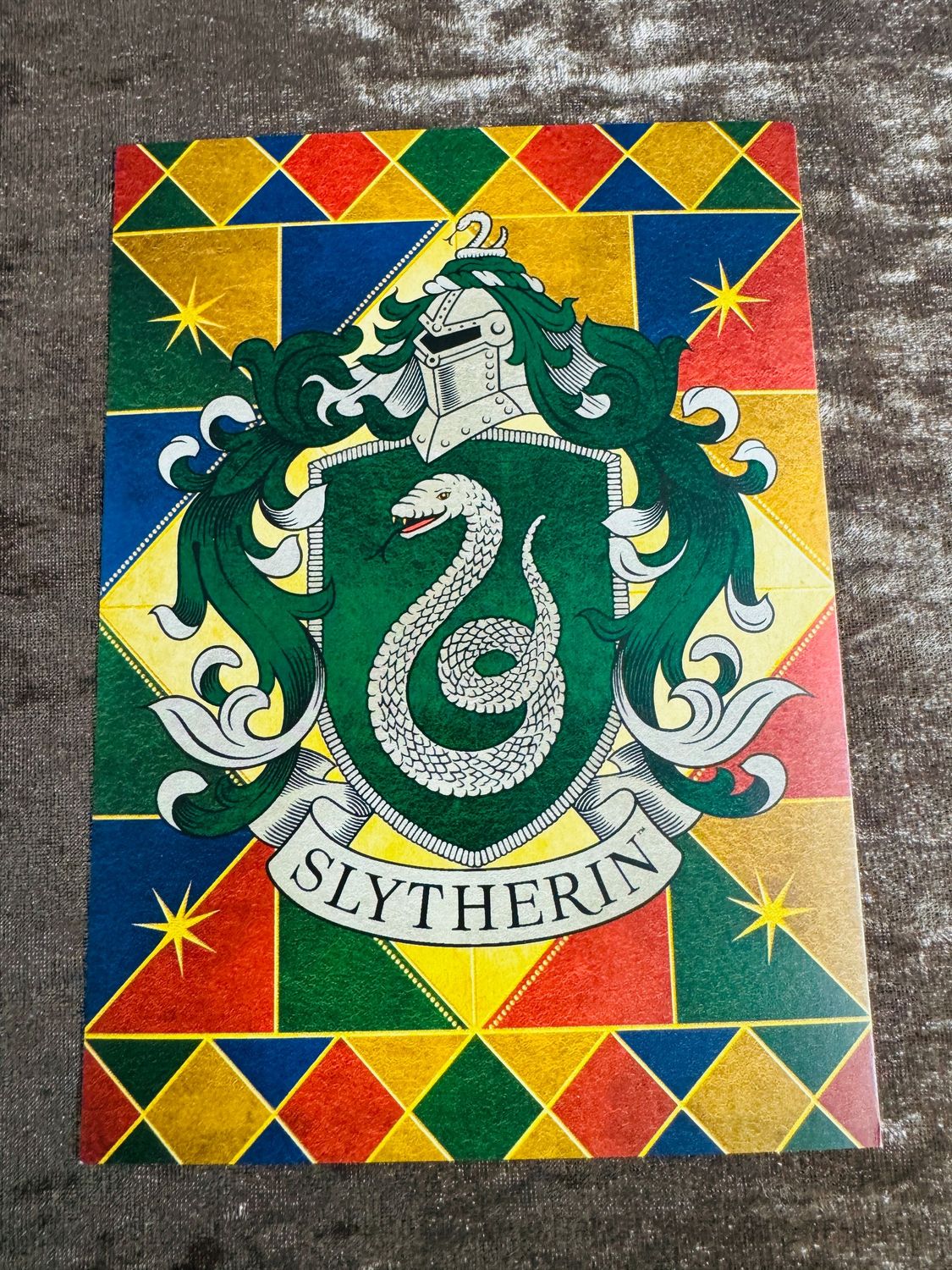 POSTAL ESCUDO SLYTHERIN HARRY POTTER MINALIMA