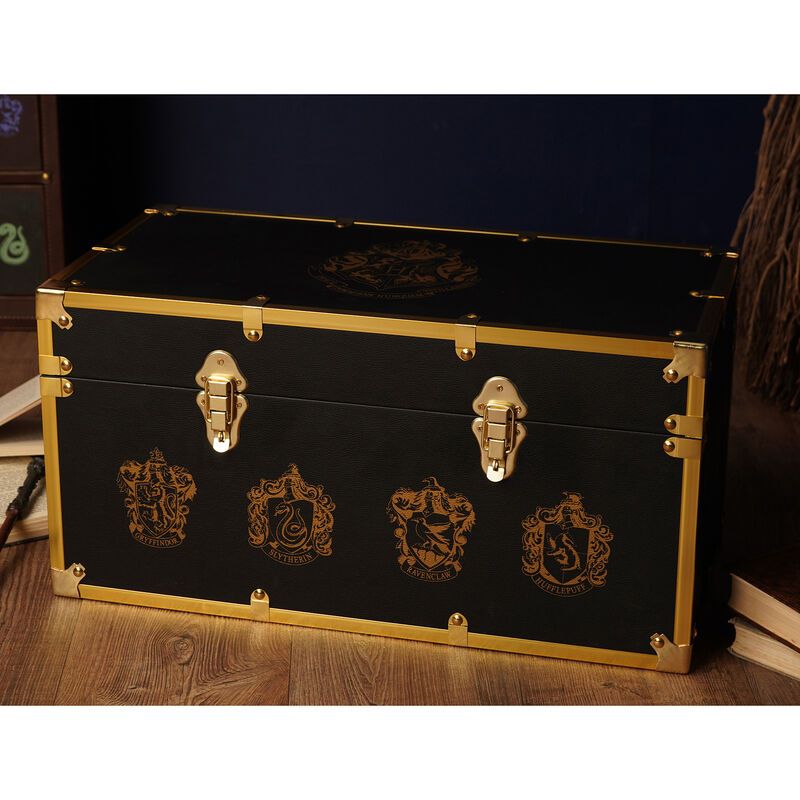 PREVENTA - REPLICA BAUL HOGWARTS NEGRO & DORADO HARRY POTTER