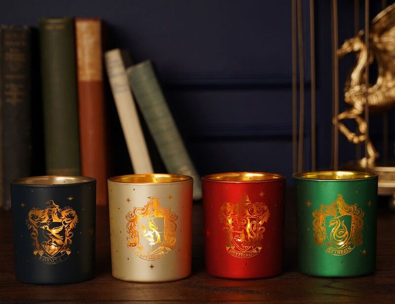 PREVENTA - JUEGO 4 PORTAVELAS CASAS HOGWARTS HARRY POTTER