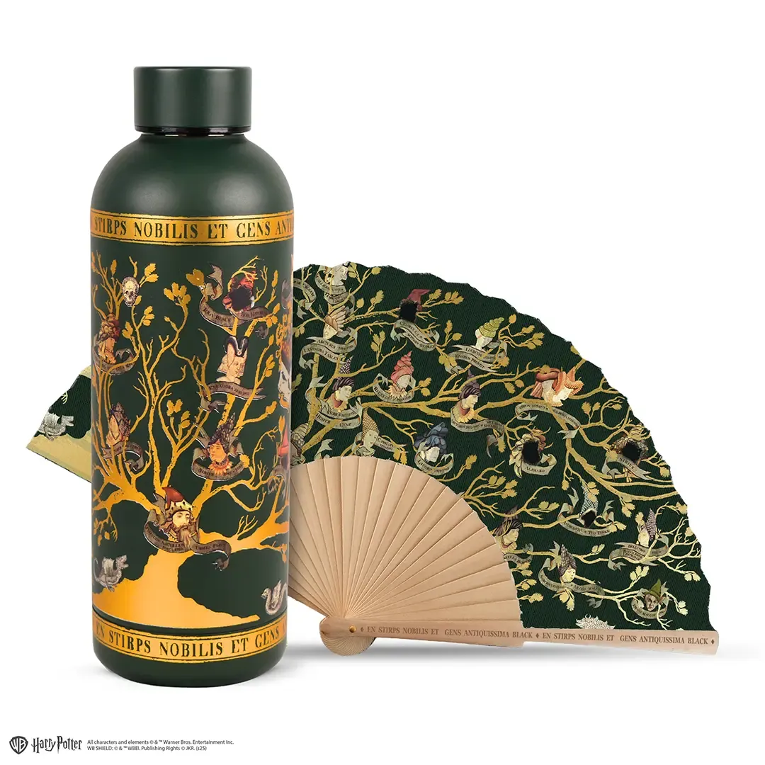 SET REGALO ABANICO + BOTELLA ISOTERMICA FAMILIA BLACK HARRY POTTER