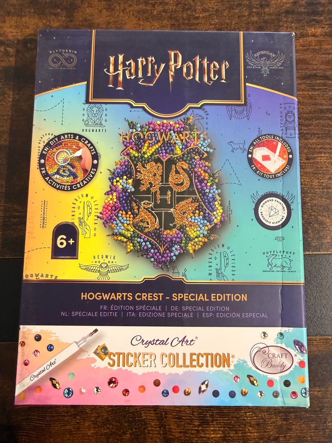 PREVENTA - CAJA PEGATINA HOGWARTS EDICION ESPECIAL CRYSTAL ART HARRY POTTER