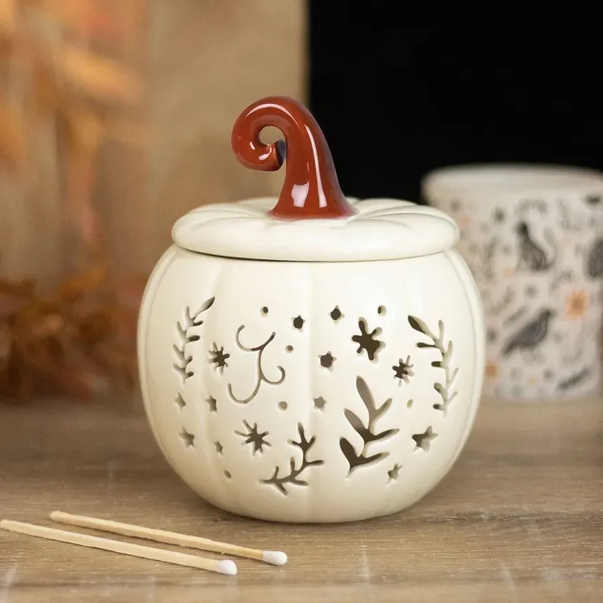 FIGURA CALABAZA CERAMICA QUEMADOR ACEITE & VELA FIGURA CALABAZA CERAMICA QUEMADOR ACEITE & VELA