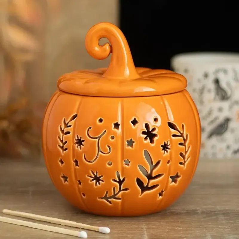 FIGURA CALABAZA CERAMICA QUEMADOR ACEITE & VELA